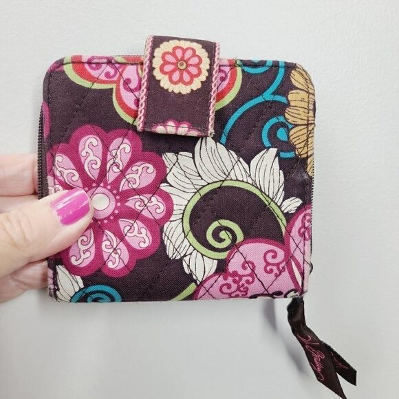 Vera Bradley "Mod Floral" Square Wallet - Picture 1 of 5